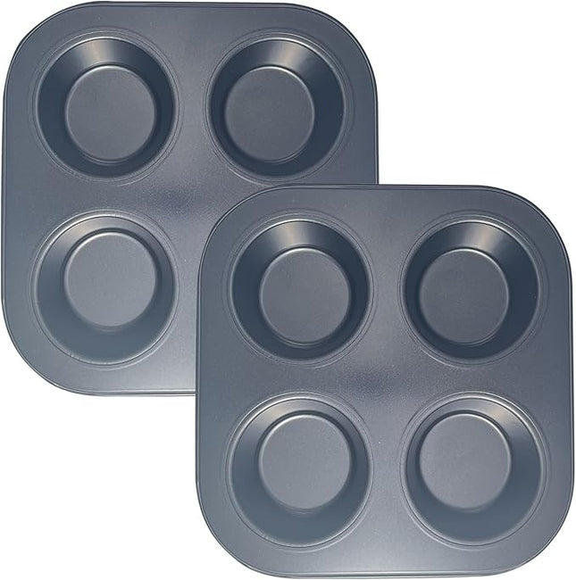 Air Fryer Muffin Pan, Nonstick Cupcake Baking Pan for Counter Top Oven Small Oven, Black, 2 Pack