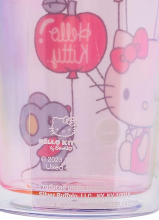 Silver Buffalo Sanrio Hello Kitty Valentine’s Day Heart Balloons Double Wall Travel Tumbler with Slide Close Lid, 20 Ounces