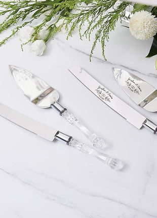 AW BRIDAL Personalized Cake Cutting Set for Wedding, Stainless Steel Cake Knife and Server Set Pie Server Wedding Engagement Gifts for Couples//DK2101CPP25//