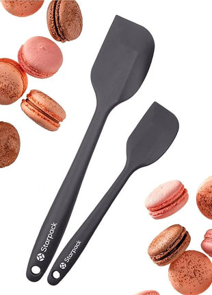 Starpack 'Scrape & Stir' Silicone Spatula Set (2 Pcs) - Heat Resistant Spatulas Set 600°F - Food Grade Kitchen, Nonstick Baking and Cooking Spatulas - LFGB Grade Rubber Spatula Set