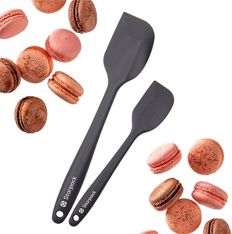 Starpack 'Scrape & Stir' Silicone Spatula Set (2 Pcs) - Heat Resistant Spatulas Set 600°F - Food Grade Kitchen, Nonstick Baking and Cooking Spatulas - LFGB Grade Rubber Spatula Set