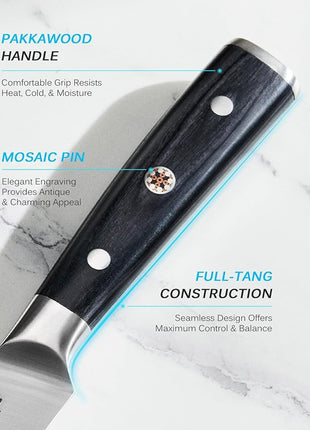 KYOKU 3.5" Paring Knife, Samurai Series Peeling Knife with Pakkawood Handle, Japanese High Carbon Steel Sharp Knife, Full Tang Small Kitchen Knife for Fruit Peeling & Slicing with Sheath and Case