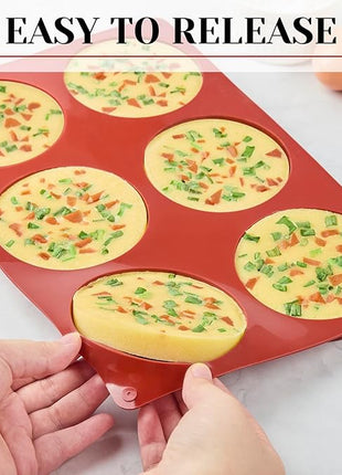 2 Pack Silicone Egg Mold for Breakfast Sandwiches, 4 Inch Non-Stick Jumbo Muffin Top Pan Round Baking Mold for English Egg Muffin, Hamburger Bun, Whoopie Pie