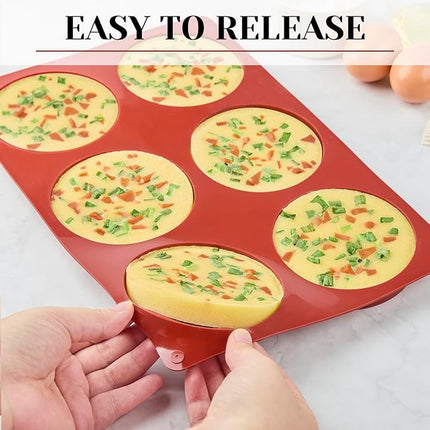 2 Pack Silicone Egg Mold for Breakfast Sandwiches, 4 Inch Non-Stick Jumbo Muffin Top Pan Round Baking Mold for English Egg Muffin, Hamburger Bun, Whoopie Pie
