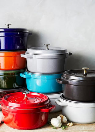 Staub 4 Qt. Round Cocotte-cherry Red