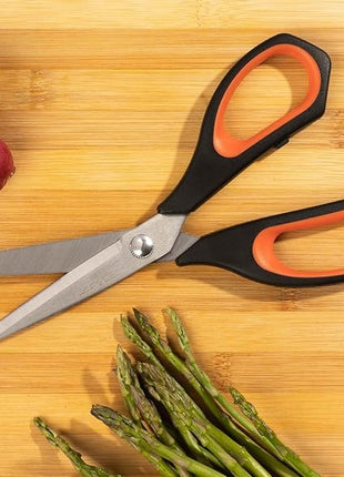 Arcos Kitchen Scissors 8 Inch Stainless Steel. Scissors for Meat Use. Polypropylene Handle and 235 mm Blade. Series Prochef. Black and Red Color