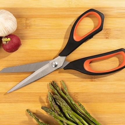 Arcos Kitchen Scissors 8 Inch Stainless Steel. Scissors for Meat Use. Polypropylene Handle and 235 mm Blade. Series Prochef. Black and Red Color