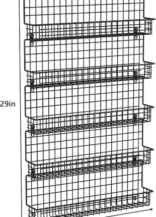 X-cosrack Spice Rack Organizer, 5-Tier Wall Spice Rack, Stackable Hanging Spice Jars Storage Racks, Great for Kitchen and Pantry, Up to Storage 48 Jars(Patent No.:D909138S)