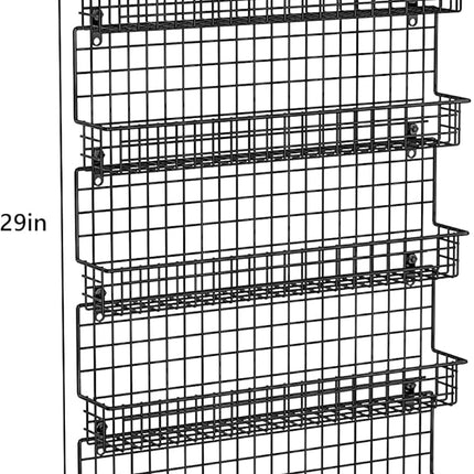 X-cosrack Spice Rack Organizer, 5-Tier Wall Spice Rack, Stackable Hanging Spice Jars Storage Racks, Great for Kitchen and Pantry, Up to Storage 48 Jars(Patent No.:D909138S)