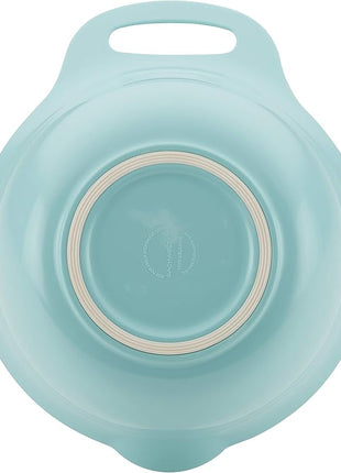 Rachael Ray Tools and Gadgets Nesting / Stackable Mixing Bowl Set with Pour Spouts and Handle - 2 and 3 Quarts, Light Blue and Teal