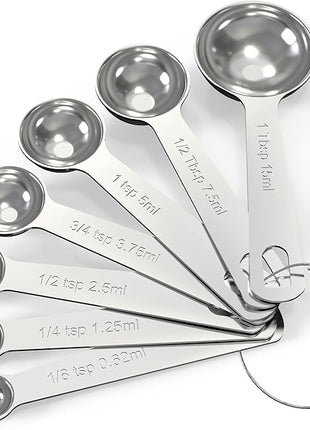 TILUCK Stainless Steel Measuring Spoons Set,Coffee Scoop Spoon,Kitchen Gadgets for Cooking & Baking,Set of (7)