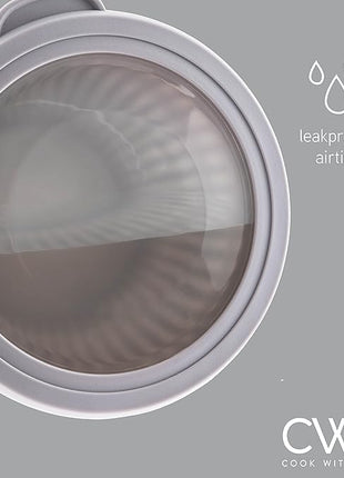 COOK WITH COLOR Prep Bowls with Lids- Wide and Deep Nesting Plastic Small Mixing Bowl Set with Lids, 8 Piece Set - Deep Bowls, Black/White