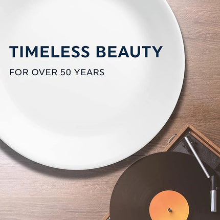 Corelle Vitrelle 18-Piece Service for 6 Dinnerware Set Triple Layer Glass and Chip Resistant, Lightweight Round Plates and Bowls Set, City Block