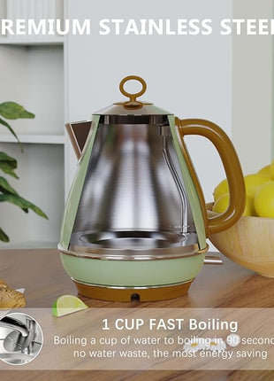 Evoloop 1.7L Electric Kettles, BPA Free Tea Kettle, Hot Water Boiler Heater, Stainless Steel Teapot, Auto Shut-Off & Boil-Dry Protection, 120V/1500W