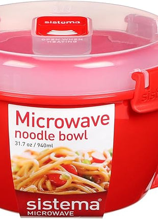 Sistema 1109ZS Microwave Collection Noodle Bowl 1 Count (Pack of 1) Red