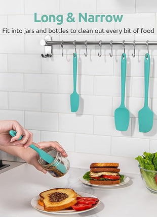 U-Taste Silicone Spatula Set with 600 Degrees Fahrenheit Heat Resistant (Teal/Aqua Sky)