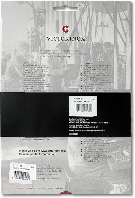 Victorinox 6.7833.6US1 sadf Swiss Classic 6-Piece Steak Knife Set, 4-1/2-Inch Serrated Blades with Round Tip, 4-Inch