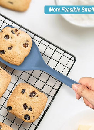 Silicone Spatula Turner Set, High Heat Resistant Spatulas with Seamless One Piece Design, Nonstick Rubber Flippers Utensils for Baking & Cooking,BPA-Free, Starry Blue,11IN