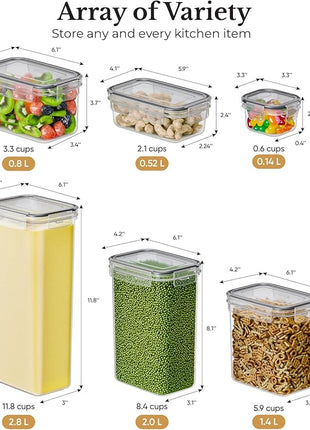 Chef's Path Airtight Food Storage Container Set with Lids - Superior Variety Pack of 36 for Kitchen & Pantry Organization, BPA Free Kitchen Storage Containers for Cereal, Flour &, Sugar