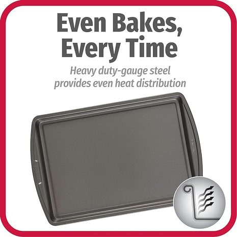 GoodCook Everyday Nonstick Carbon Steel 13” x 9” Baking Sheet Set, 3 Pack – Standard-Sized Carbon Steel Cooking Pans, Bakeware Set, Cookie Sheets for Baking, Oven Pan Set