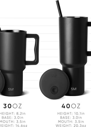 Simple Modern 30 oz Trek Tumbler with Handle and Straw Lid | Cup Holder Friendly Insulated Stainless Steel Travel Mug | Blush (Pack of 12)