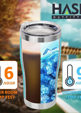 HASLE OUTFITTERS 20 oz Tumbler Bulk, Stainless Steel Tumblers with Lid, Vacuum Insulated Tumbler, Double Wall Powder Coated Cup, coffee mugs, Sky Blue, 6 Pack