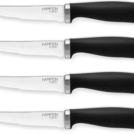 Hampton Forge Epicure–4PieceSteak KnifeSet–Black, Silver