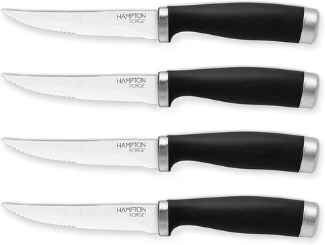 Hampton Forge Epicure–4PieceSteak KnifeSet–Black, Silver