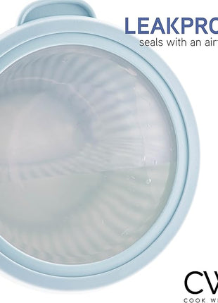 COOK WITH COLOR Prep Bowls with Lids- Wide and Deep Nesting Plastic Small Mixing Bowl Set with Lids, 12 Piece Set - Wide Bowls, Blue