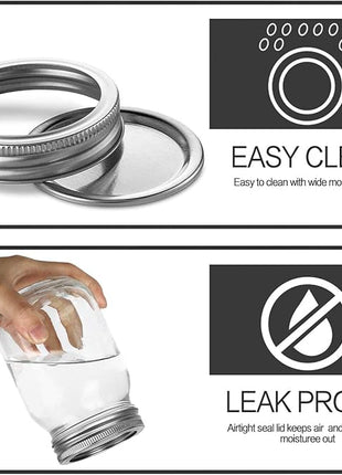 KAMOTA Mason Jars 16 OZ With Regular Lids and Bands, Ideal for Meal Prep, Jam, Honey, Wedding Favors, Shower Favors, Baby Foods, DIY Magnetic Spice Jars, 8 PACK, 10 Whiteboard Labels Included