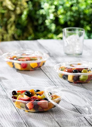 Comfy Package [18 oz. - 50 Count Clear Plastic Salad Bowls with Lids, Disposable Salad Containers - Perfect for Takeout, Salads, and Meal Prep