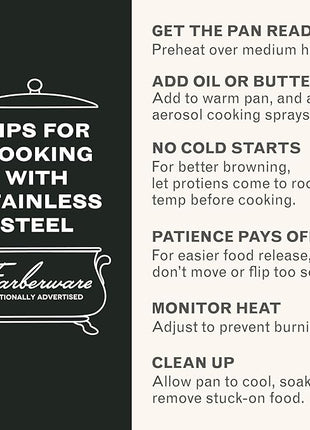 Farberware Classic Series Stainless Steel Pots and Pans with Baking Sheet Pan, Cooking Tools, and Lids, Induction Ready, Dishwasher Safe, 10 Piece Cookware Set, Metal Utensil Safe - Stainless Steel