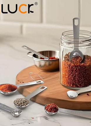 TILUCK Stainless Steel Measuring Spoons Set,Coffee Scoop Spoon,Kitchen Gadgets for Cooking & Baking,Set of (7)