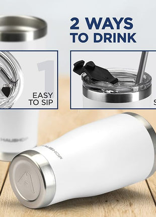 HAUSHOF 20 oz Tumbler, Stainless Steel Vacuum Insulated Coffee Tumbler Water Cup, Double Wall Travel Mug with Lid, Perfect for Hot and Cold Drinks