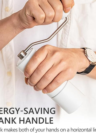 TIMEMORE Chestnut C3S Manual Coffee Grinder with CNC Stainless Steel Conical Burr Capacity 25g, Internal Adjustable Setting, Double Bearing Positioning for Travel, Camping, White