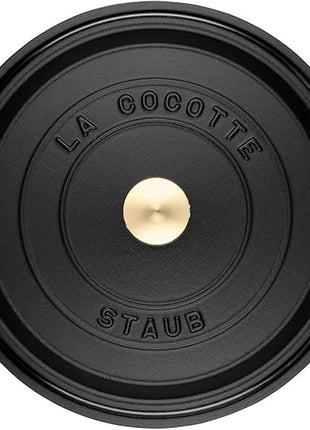 STAUB Cast Iron Dutch Oven 5.5-qt Round Cocotte, Made in France, Serves 5-6, Black Matte