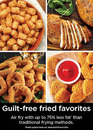 Ninja Air Fryer, 8 QT DoubleStack 2-Basket, Space Saving Design, Cooks 2lb Chicken Wings, Feeds up to 6 People, 6-in1 Air Fryer, Roast, Bake & More, Easy to Clean, Dishwasher Safe Parts, Black, SL201