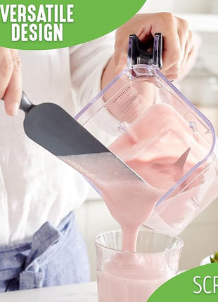 GreenLife Cooking Tools and Utensils, Easy Reach Silicone Spatula Set for Baking Mixing and Stirring, Heat and Stain Resistant, Dishwasher Safe, White