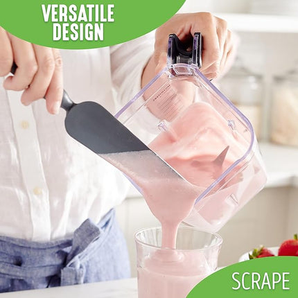 GreenLife Cooking Tools and Utensils, Easy Reach Silicone Spatula Set for Baking Mixing and Stirring, Heat and Stain Resistant, Dishwasher Safe, Grey