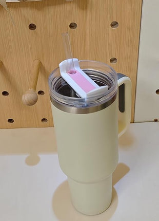 40 OZ Tumbler Lid Replacement Fit for Stanley Cup, 2 Pack Clear Replacement Lids Fit for Stanley Travel Tumbler, Spill Proof Tumbler Covers for Stanley Cup Accessories (Clear - Pink)