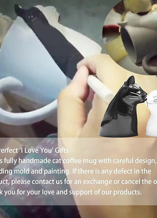 BigNoseDeer Couple Gifts Cute Kissing Cat Mug Matching Couples Stuff Ceramic Coffee Mugs for Wedding Gifts Anniversary Engagement Gift for Couples Cat Lovers 12oz