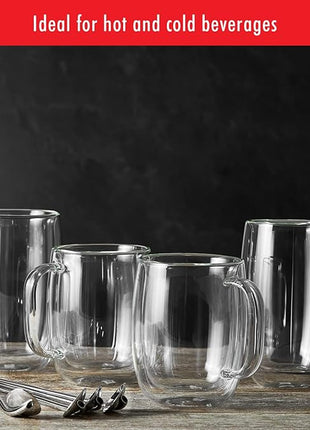 ZWILLING Sorrento Plus 8-pc Double-Wall Glass Coffee Mug Set