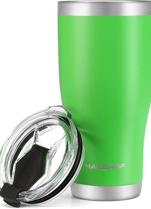 HAUSHOF 20 oz Tumbler, Stainless Steel Vacuum Insulated Coffee Tumbler Water Cup, Double Wall Travel Mug with Lid, Perfect for Hot and Cold Drinks