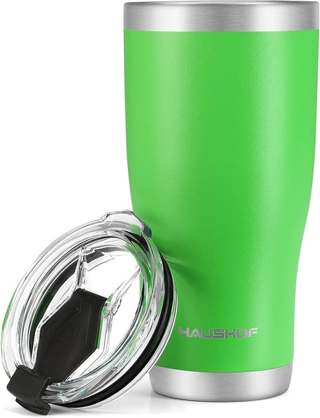 HAUSHOF 20 oz Tumbler, Stainless Steel Vacuum Insulated Coffee Tumbler Water Cup, Double Wall Travel Mug with Lid, Perfect for Hot and Cold Drinks
