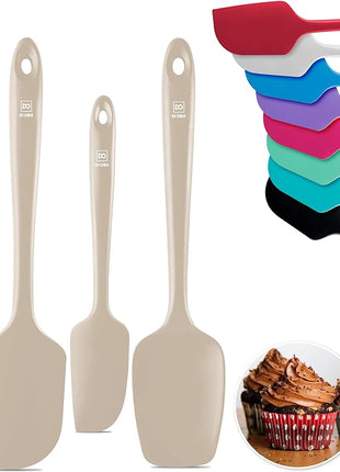 DI ORO Silicone Spatula Set - Rubber Kitchen Spatulas for Baking, Cooking, & Mixing - 600°F Heat-Resistant & BPA Free Silicone Scraper Spatulas for Nonstick Cookware - Dishwasher Safe (3pc, Clay)