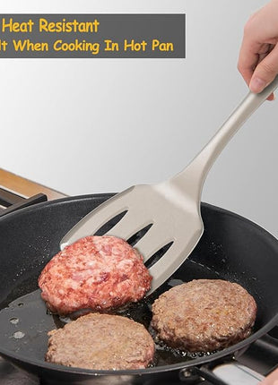 Silicone Spatula Set, 600°F Heat Resistant Silicone Spatula Turner Flipper for Cooking, Non Stick and Non Scratch Kitchen Utensils for Eggs & Pancakes, 4 Pack,Khaki