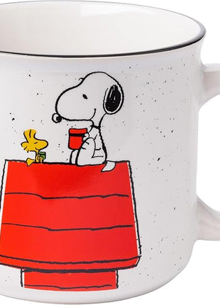 Silver Buffalo Peanuts Snoopy and Woodstock Get Cozy Ceramic Camper Mug, 20 Ounces (Pack of 12)