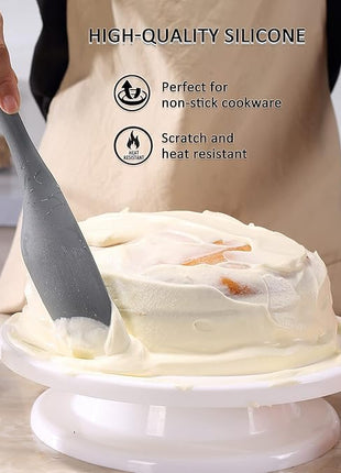 Tongjude Silicone Spurtle Set, Silicone Spatula Set, Heat Resistant Cooking Utensil for Nonstick Cookware, Serving，Baking, Whisking, Smashing, Scooping, Spreading, 4 Piece