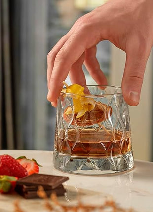 Pasabahce Premium Whiskey Glasses Set Of 4 - Exclusive Cocktail, Scotch, Bourbon, Liquor, Rum Glasses - Old Fashioned Glasses - 10.25 Oz Drinking Glasses - Perfect for Parties, Gifts