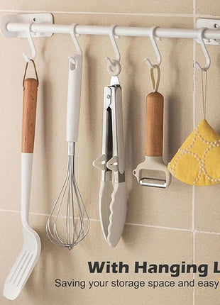 Kitchen Tongs, 9 Inch Tongs for Cooking with Silicone Tips, Food Grade Small Silicone Tongs, Mini Serving Tongs for Nonstick Pans, BBQ, Salad, Set of 3, White